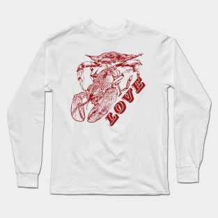 Crab, Lobster, Love. Long Sleeve T-Shirt